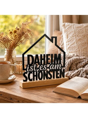 UNUS Deko-Aufsteller Daheim ist es am schönsten in Schwarz