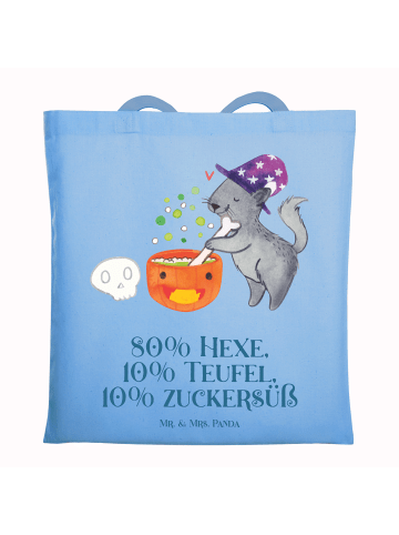 Mr. & Mrs. Panda Tragetasche Kater Hexenkessel mit Spruch in Sky Blue