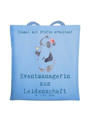Mr. & Mrs. Panda Tragetasche Eventmanagerin Leidenschaft mit Spruch in Sky Blue