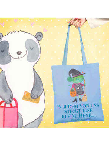 Mr. & Mrs. Panda Tragetasche Halloween Hexe mit Spruch in Sky Blue