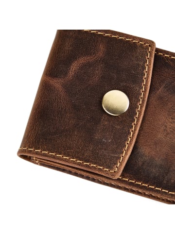 Greenburry Vintage Kreditkartenetui RFID Schutz Leder 7 cm braun