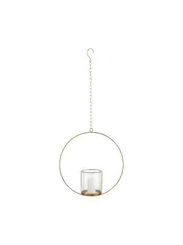 Butlers Hängedeko-Ring mit Glaseinsatz Ø40cm LUNA in Gold