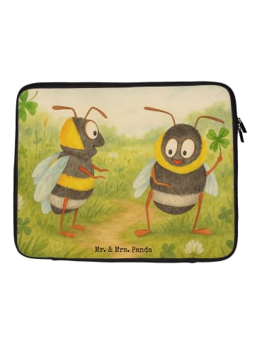 Mr. & Mrs. Panda Laptophülle Hummeln Kleeblatt Design ohne Spruch in Weiß