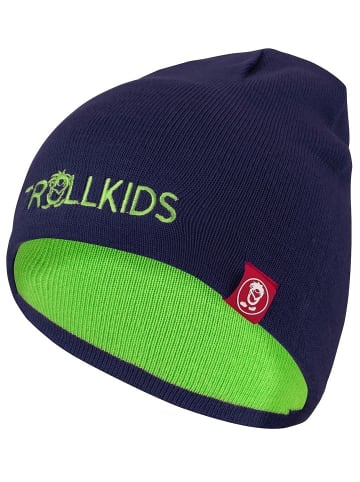 Trollkids Wollmütze "Troll" in Marineblau / Hellgrün