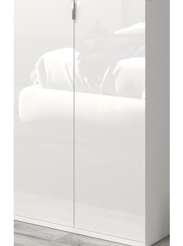 Inn.Furn Garderoben-Set weiß Hochglanz, Eiche 212 cm, Komplettset mit viel Stauraum
