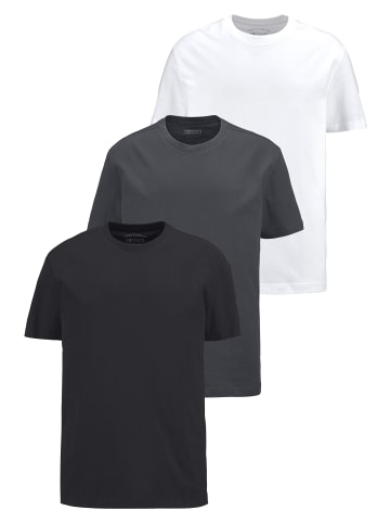 Man's World T-Shirt in schwarz, anthrazit, weiß