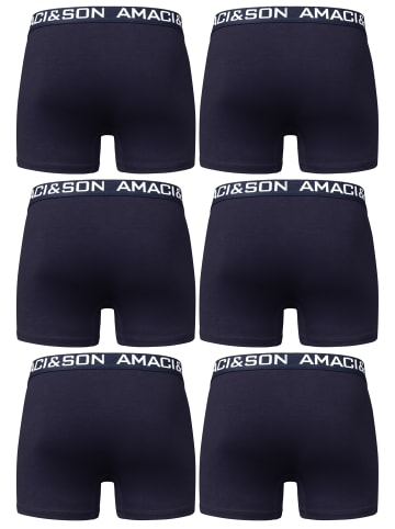 Amaci&Sons 6er Pack Boxershorts Robbie in Navyblau/Navyblau