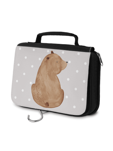 Mr. & Mrs. Panda Make-Up Tasche Bär Schulterblick ohne Spruch in Grau Pastell