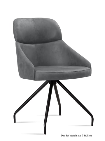 58 aufm Kessel ESSZIMMERSTUHL (2er-Set) Dionne 52x82x63 Schwarz/Braun