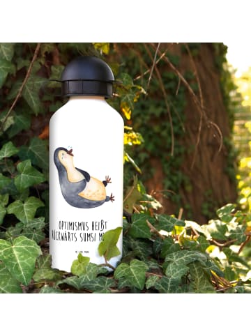 Mr. & Mrs. Panda Kindertrinkflasche Pinguin Lachen mit Spruch in Weiß