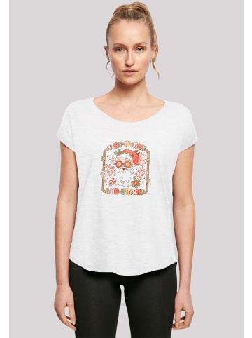 F4NT4STIC Long Cut T-Shirt Stay Merry And Bright Hippie Santa in weiß
