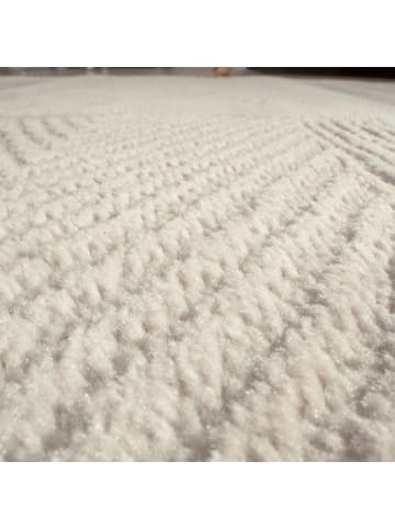 KADIMA DESIGN Teppich Kurzflor Unifarben Wohnzimmer in Creme