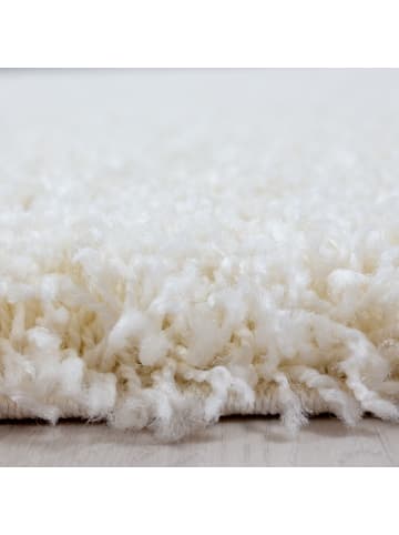 KADIMA DESIGN Teppich Hochflor Shaggy Waschbar Einfarbig RHEIN Strapazierfähig in Creme