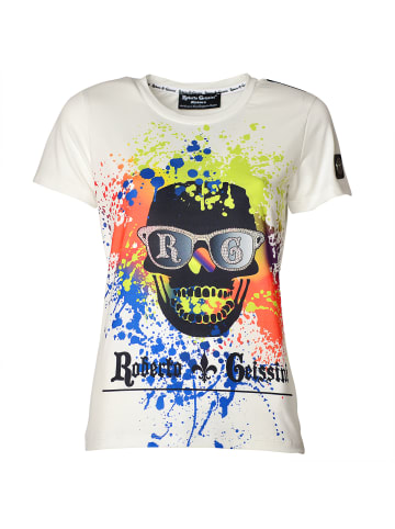 Roberto Geissini Skull Graffiti T-Shirt Weiß