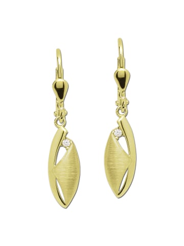 GoldDream Echtgold, 333er Gelbgold Damen Ohrhänger Ellipse Ohrring ca. 32mm