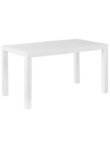 Beliani Gartentisch FOSSANO in Weiß - (W) 80 x (H) 76 x (L) 140 cm