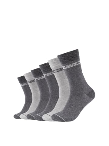 Mustang Socken 6er Pack casual in dunkelgrau mix