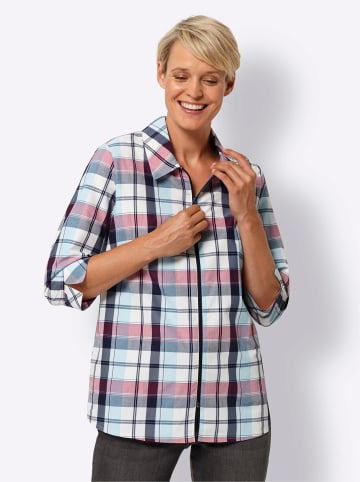 Sieh an! Karo-Bluse in fuchsia-marine-kariert