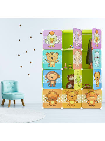 relaxdays Steckregal Kinderzimmer in Grün - (B)110,5 x (H)145 x (T)46,5 cm