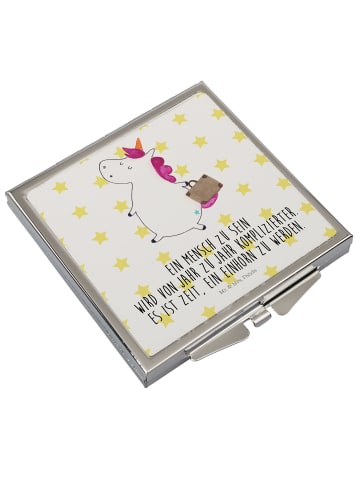 Mr. & Mrs. Panda Taschenspiegel Einhorn Koffer mit Spruch in Weiß