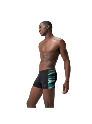Speedo Hyperboom Badehose chlorbeständig und schnelltrocknend in Schwarz-Grün