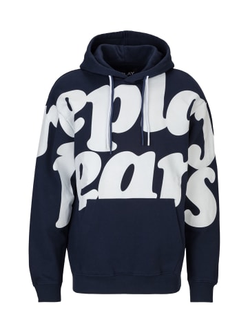 Replay Kapuzensweatshirt Cotton Fleece in blau