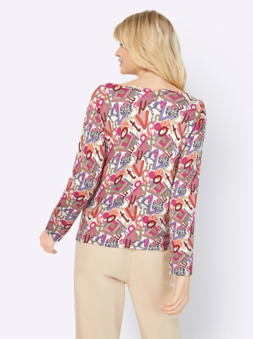 Heine Druck-Pullover in champagner-hortensie-bedruckt