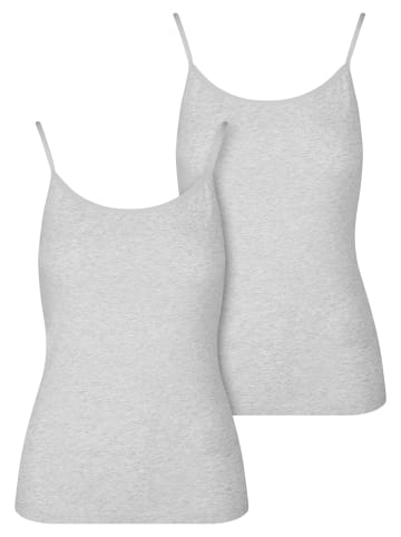 Urban Classics Urban Classics Ladies Basic Tank Top Cotton  2-Pack in heathergrey+heathergrey
