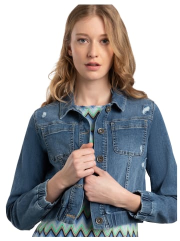 More & More Jeansjacke in middle blue denim