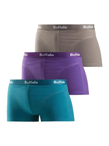 Buffalo Boxershorts in lila, petrol, grau