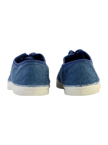 Bensimon Schnür-Tennisschuhe mit englischer Stickerei Blau