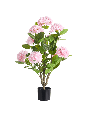 Beliani Kunstpflanze HORTENSIUM in Rosa/Grün - (W) 50 x (H) 90 x (L) 50 cm