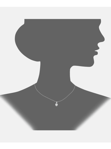 Diamant L'éternel Halskette mit Anhänger aus 375 Weißgold mit Diamant mit Topas