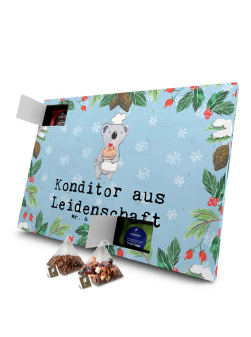 Mr. & Mrs. Panda Adventskalender Konditor Leidenschaft mit Spruch in Eisblau