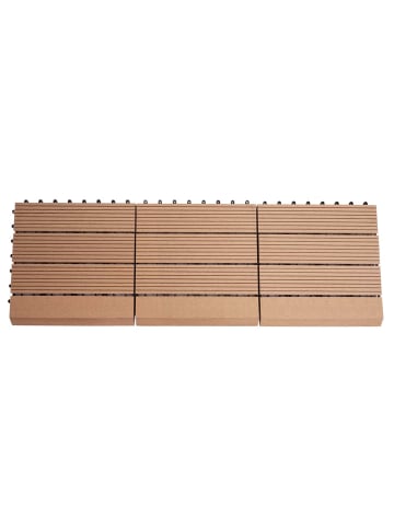 MCW WPC Bodenfliese Sarthe + Abschluss, Teak linear senkrecht