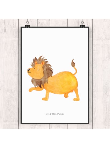 Mr. & Mrs. Panda Bild Sternzeichen Löwe ohne Spruch in Weiß