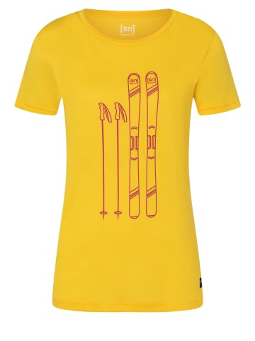 super.natural Merino T-Shirt W SKIING TEE in gelb