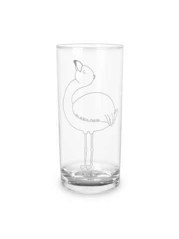 Mr. & Mrs. Panda Wasserglas Flamingo Stolz ohne Spruch in Transparent