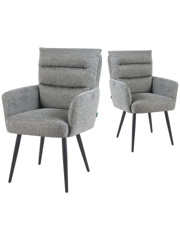 DUBI Möbel 2er-Set: Esszimmerstuhl Mika-Yann in Grau - (B)59 x (H)94 x  (T)66 cm