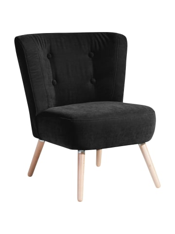 58 aufm Kessel SESSEL Kassi Bezug Veloursstoff Buche natur / schwarz