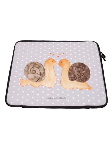 Mr. & Mrs. Panda Notebook Tasche Schnecken Liebe ohne Spruch in Grau Pastell