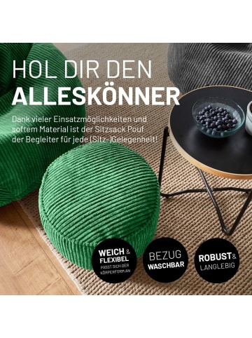 Lumaland LUMALAND Sitzsack Pouf Cord - Dunkelgrün