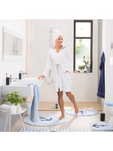 Erwin Müller Leichtfrottier Bademantel mit Kapuze Meersburg in weiß