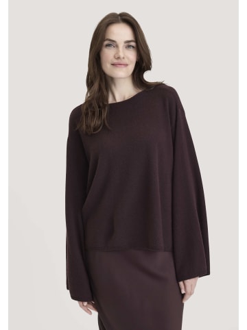 Hessnatur Hessnatur Strick Pullover Oversize aus Bio-Merinowolle mit Cashmere in schwarzbeere