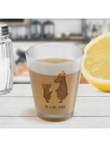 Mr. & Mrs. Panda Gläschen Bären mit Hut ohne Spruch in Transparent