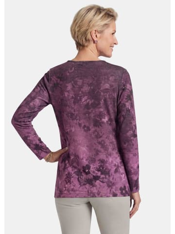 GOLDNER Jerseyshirt mit Blütenranken in beere / gemustert