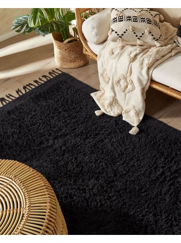 Beliani Shaggy BITLIS in Schwarz - (W) 140 x (H) 1.5 x (L) 200 cm