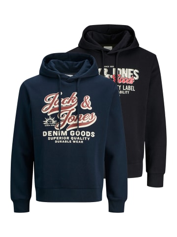 Jack & Jones Sweatshirt / Hoodie Logo in Schwarz / dunkelblau