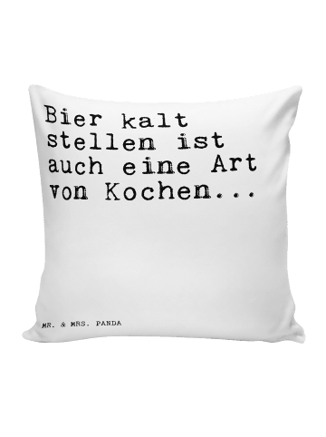 Mr. & Mrs. Panda Couchkissen Bier kalt stellen ist... mit Spruch in Weiß