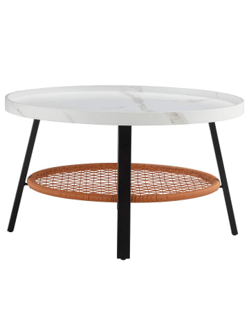 home24 Couchtisch LOUSIKO in Marmor Weiß Dekor